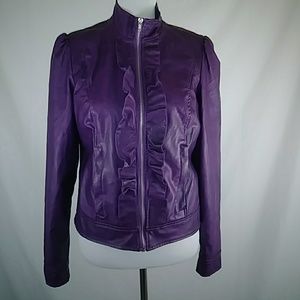 JohnPaulRichard Women's Purple Leather Jacket